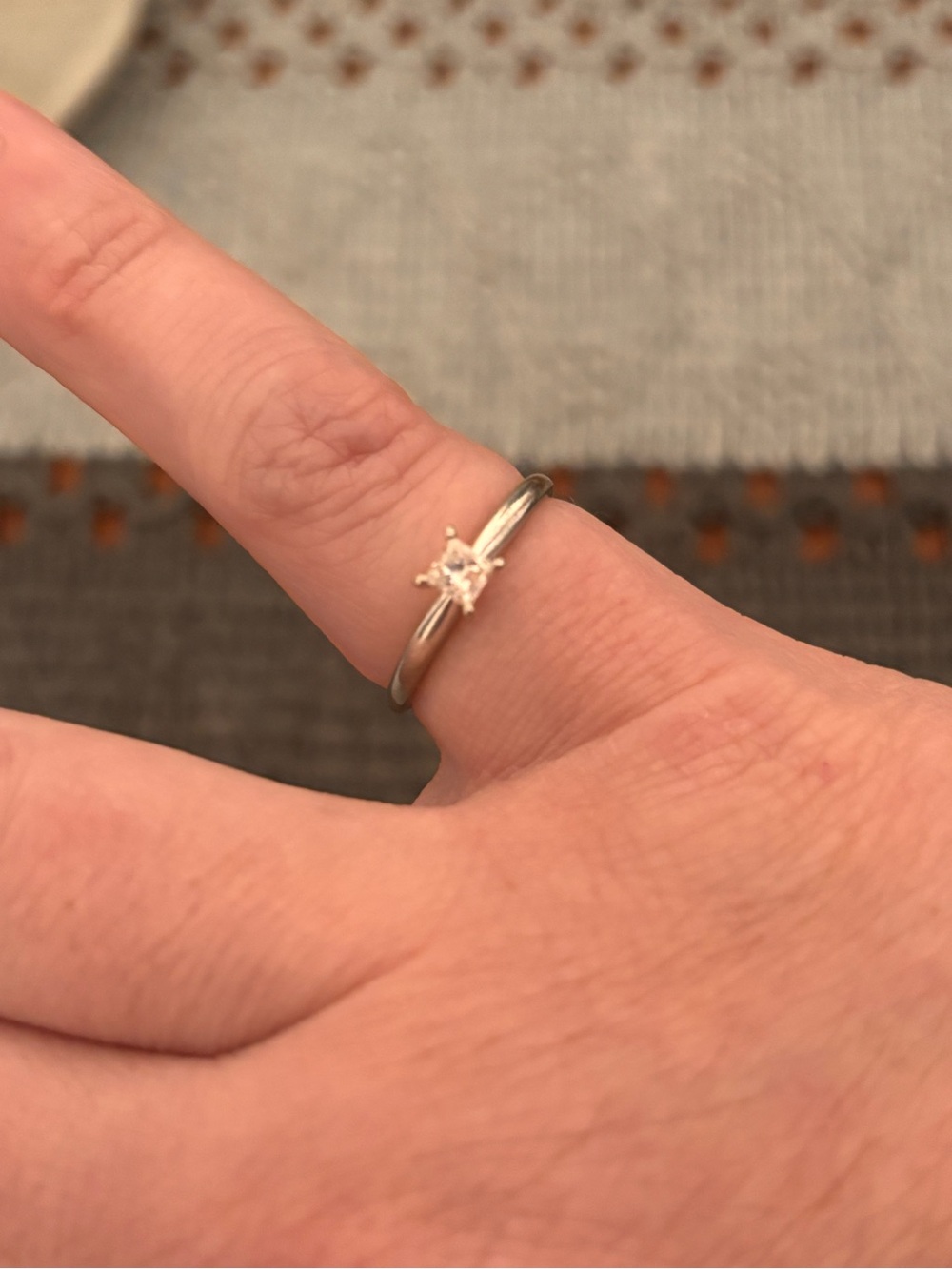 Zales White Gold Engagement Ring Sz7